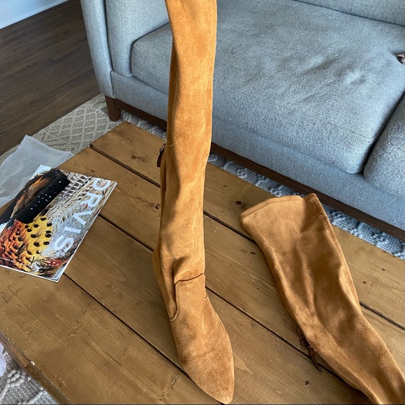 Thigh high brown suede boots! Size: 8.5 - Picture 4 of 4